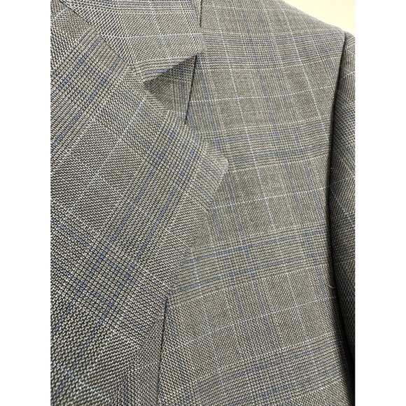 R J CLASSICS Platinum Women's Plaid Blazer Jacket Size 10R Dark Gray Blue - Picture 8 of 11